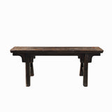 Vintage Raw Brown Rural Village Rustic Slim Wood Seating Bench cs7696S