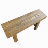 Raw Light Brown Simple Straight Legs Bold Think Wood Seating Bench cs7727S
