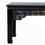 Chinese Vintage Black Golden Carving Long Altar Console Table cs7749S