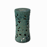 Ceramic Clay Turquoise Cloud Scroll Round Tall Pedestal Table Display Stand cs7785S