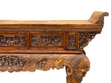 Chinese Vintage Opera Scenery Lion Heads Carving Long Altar Console Table cs7795S