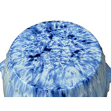 Chinese White Blue Glaze Bat Fortune Coin Pattern Round Ceramic Garden Stool cs7813S