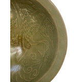 Chinese Ding Ware Celadon Glaze Pattern Ceramic Bowl Cup Display ws3247S