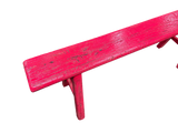 Bright Pink Wood Grain Rectangle Long Slim Stool Bench Side Table GB900S