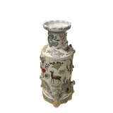 Hand Crafter Vintage Chinese White People Scenery Round Porcelain Vase JK195S