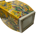 Hand Crafted Vintage Chinese Bright Yellow Flower Birds Porcelain Vase JK196S