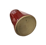 Chinese Plain Brick Red Porcelain Round Column Vase Holder JK219S