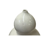 Vintage Off White Glaze Gourd Shape Pottery Ceramic Pot Vase JK225S