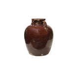Vintage Earthy Dark Brown Village Rural Pottery Ceramic Pot Vase JK229S