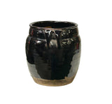 Vintage Earthy Dark Brown Black Village Rural Pottery Ceramic Pot Vase JK239S