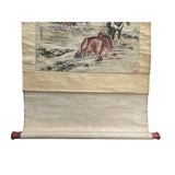 Vintage Chinese Ink Brush Divine Horses Scenery Scroll Painting Wall Art jk254S