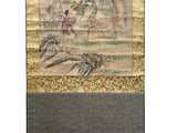 Chinese Ink Brush Kid Old Man Deer Scenery Scroll Painting Wall Art jk258S