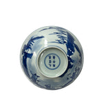 Chinese Blue White People Scenery Graphic Porcelain Bowl Display Art jk284S