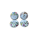 Set 4 Handmade Flower  Graphic White Porcelain Cup Display Art JK291S