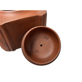 Vintage Chinese Brown Square Shape Zisha Clay Teapot Art Display JK294S