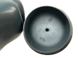 Vintage Chinese Gray Blue Persimmon Shape Zisha Clay Teapot Art Display JK297S