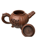 Vintage Brown Pumpkin Elephant Zisha Clay Teapot Art Display JK301S