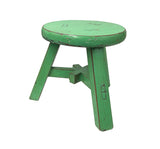 Rustic Pastel Green Round Top Tri-Legs Small Short Stool Table Stand JK320S