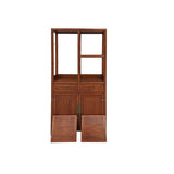 brown wood curio cabinet