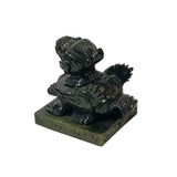 Hand Carved Chinese Green Stone Pixiu Fengshui Figure Small Size n329S