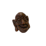 Chinese Natural Bamboo Carved Happy Man Face Display ws3254S