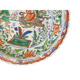 Chinese Orange White Porcelain People Scenery Display Charger Plate cs7437S