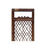 Chinese Vintage Geometric Pattern Tall Wood Floor Panel Screen ws3330S