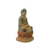 Rustic Wood Sitting Gautama Amitabha Shakyamuni Buddha Statue ws3245S