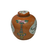 Oriental Orange Base People Graphic Porcelain Round Jar ws4784S