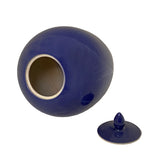 Simple Modern Handmade Plain Navy Blue Oval Porcelain Vase Jar ws3275