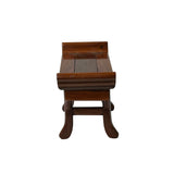 8" Chinese Light Brown Altar Point Edge Shape Accent Wood Display Stand st1207S