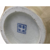 Light Brown Tan White Strips Ceramic Round Small Vase Jar ws3282S