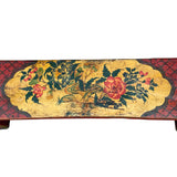Vintage Chinese Tibetan Yellow Red Flowers Lacquer Scroll Table ws3227S