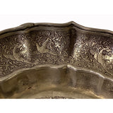 Oriental Silver Color Metal Ancient Dragon Artistic Kirin Plate Display ws3299S