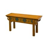 Oriental Copper Brown Ru Yi Apron 3 Drawers Low Bench Table ws5068S