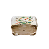 Distressed Off White Porcelain Koi Fishes Rectangular Planter Pot ws3203S