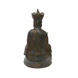 Chinese Vintage Distressed Marks Metal Sitting Meditate Kṣitigarbha Bodhisattva Statue ws2120S