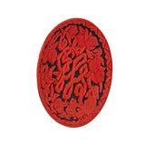 Chinese Red Resin Lacquer Round Peach Tree Relief Carving Accent Plate ws3349S