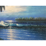 Oil Paint Canvas Art Palm Tree Ocean Beach Wave Wall Decor Painting ws3416S