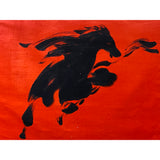 Oil Paint Canvas Art Black Artistic Racing Horse Wall Decor Painting ws3418S