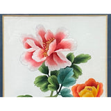 Oriental Chinese Peony Flower Embroidery Framed Wall Decor ws3437S