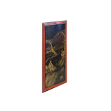 Vintage Restored Golden Oriental Scenery Graphic Wood Panel Art ws3451S