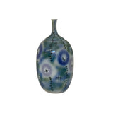 Artistic Pastel Flower Pattern Porcelain Round Long Narrow Mouth Vase ws3538S
