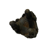 Rustic Iron Mixed Metal Elephant Head Trunk Tri-Legs Ding Display Figure ws3539S