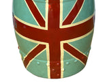 Turquoise Base Red Cross Line Pattern Round Porcelain Stool Table ws3560S