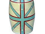 Light Celadon Base Turquoise Cross Line Round Porcelain Stool Table ws3562S