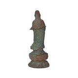 Vintage Rustic Wood Apana Mudra Standing Bodhisattva Guan Yin Statue ws3593