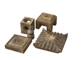 Rustic Gray Brown Temple Tower Top Pagoda Shape Garden Stone Lantern ws3650S