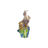 Purple Crystal Glass 3 Rams SanYang Kaitai on Mountain Display Figure ws3651S