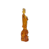 Orange Crystal Glass Standing Ru Yi Bodhisattva Kwan Yin Statue ws3661S